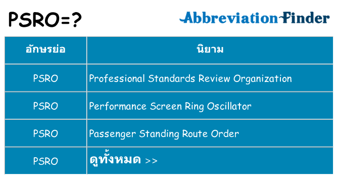 อะไรไม่ psro ถึง
