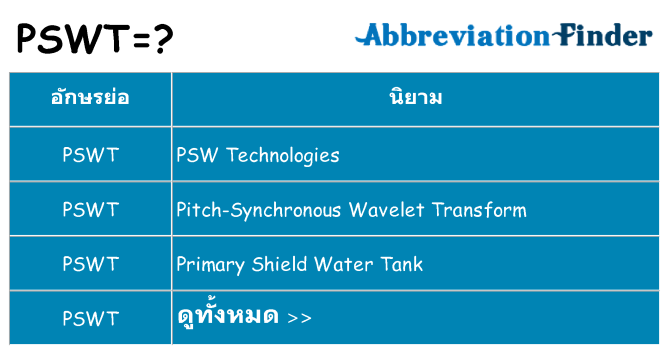 อะไรไม่ pswt ถึง