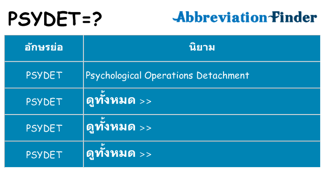 อะไรไม่ psydet ถึง