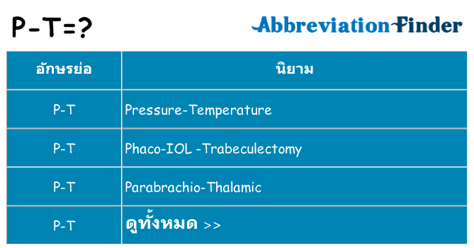 อะไรไม่ p-t ถึง