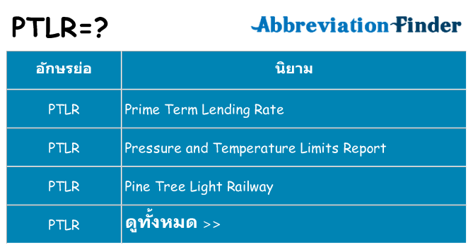 อะไรไม่ ptlr ถึง