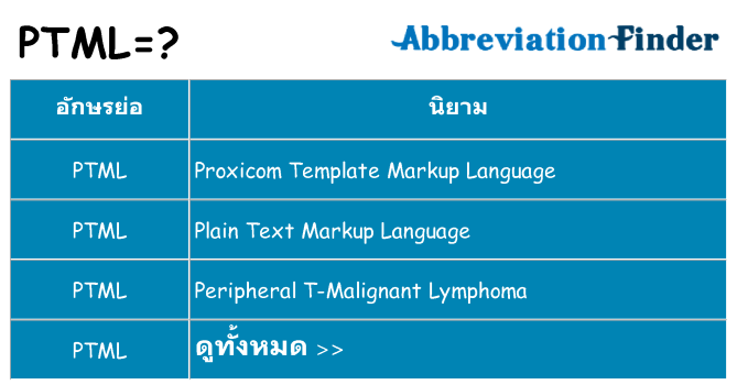 อะไรไม่ ptml ถึง