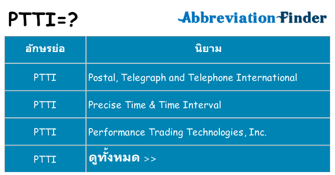 อะไรไม่ ptti ถึง
