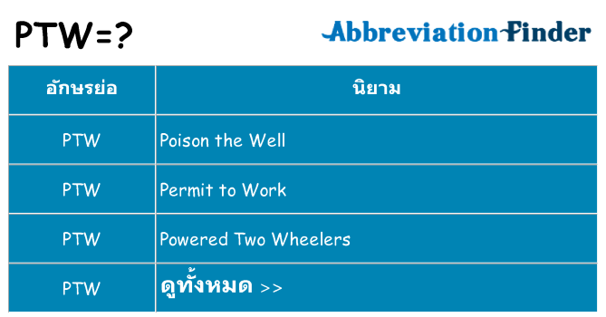 อะไรไม่ ptw ถึง