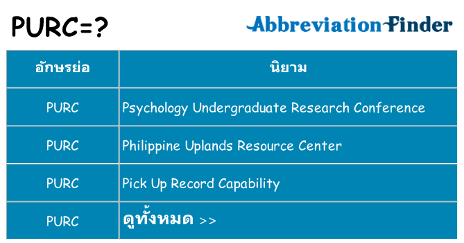 อะไรไม่ purc ถึง