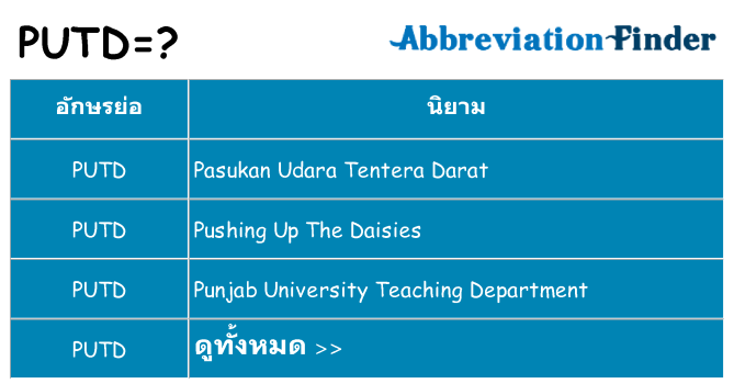 อะไรไม่ putd ถึง