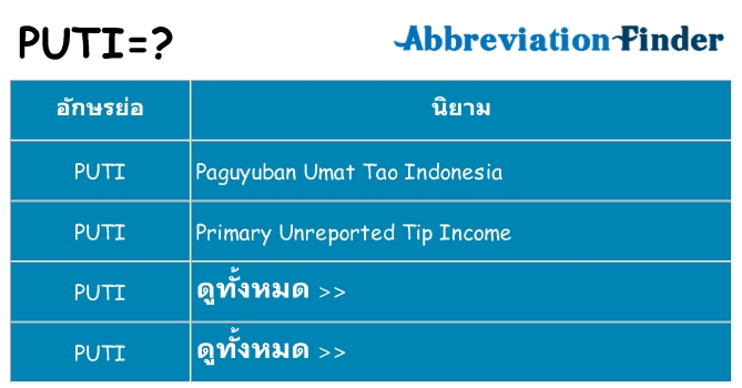 อะไรไม่ puti ถึง
