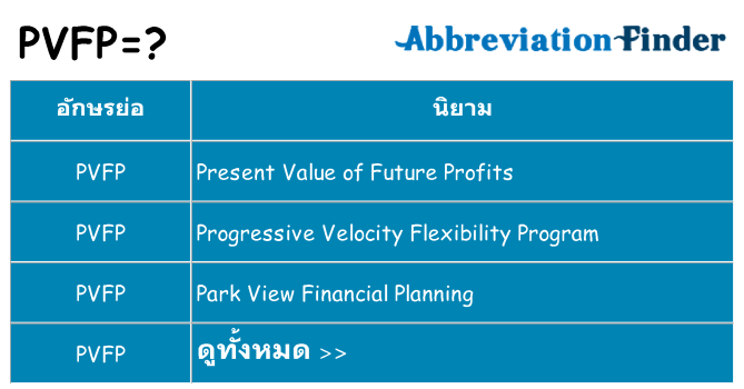 อะไรไม่ pvfp ถึง