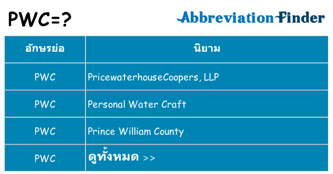 อะไรไม่ pwc ถึง