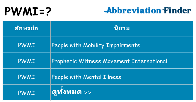 อะไรไม่ pwmi ถึง