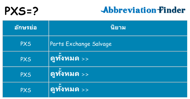 อะไรไม่ pxs ถึง
