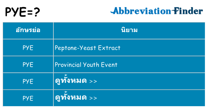 อะไรไม่ pye ถึง