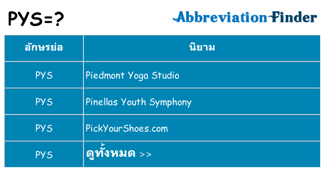 อะไรไม่ pys ถึง