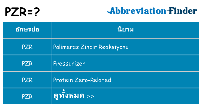 อะไรไม่ pzr ถึง