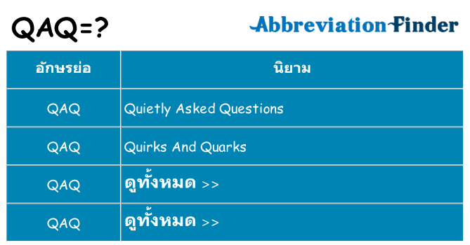 อะไรไม่ qaq ถึง