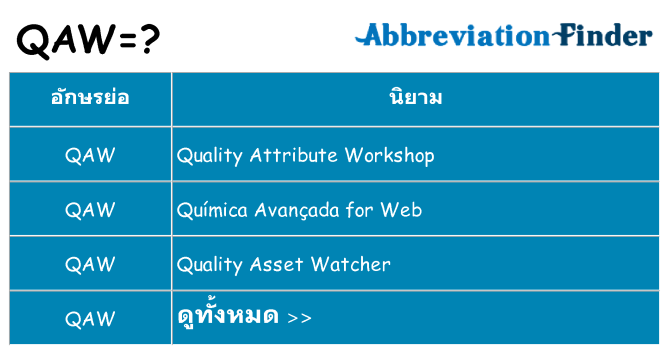 อะไรไม่ qaw ถึง