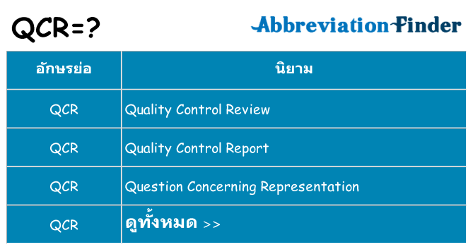 อะไรไม่ qcr ถึง