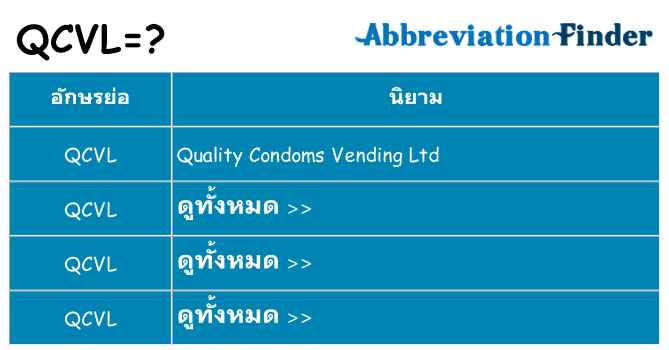 อะไรไม่ qcvl ถึง