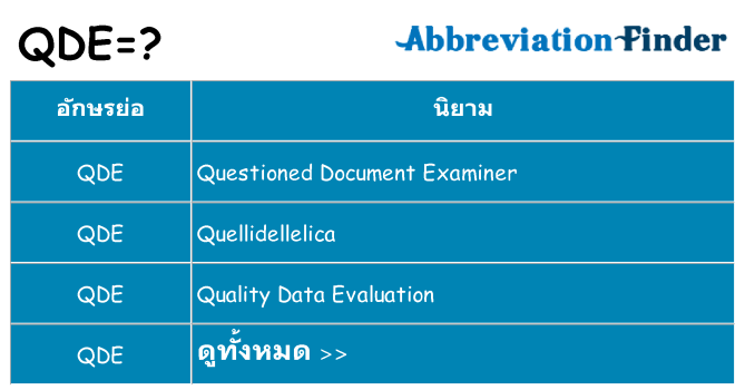 อะไรไม่ qde ถึง