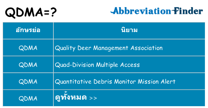 อะไรไม่ qdma ถึง