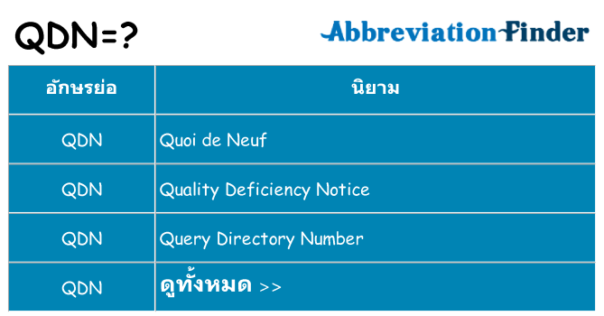 อะไรไม่ qdn ถึง