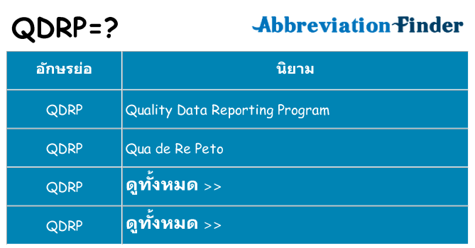 อะไรไม่ qdrp ถึง