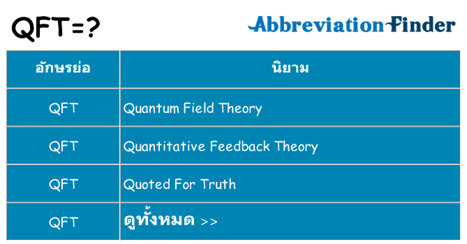 อะไรไม่ qft ถึง