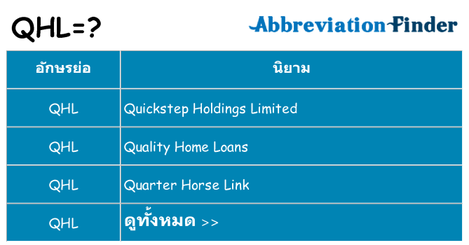 อะไรไม่ qhl ถึง