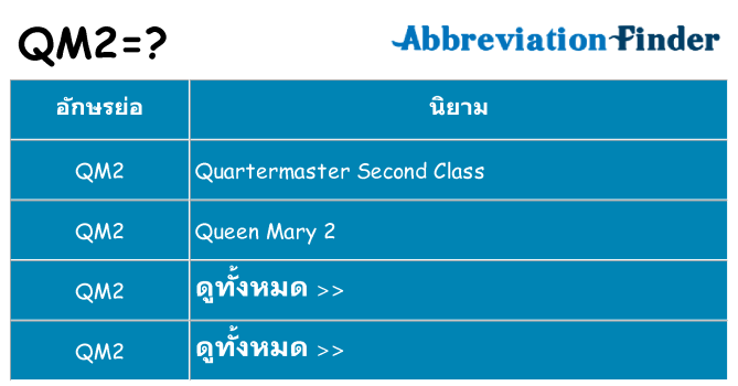 อะไรไม่ qm2 ถึง