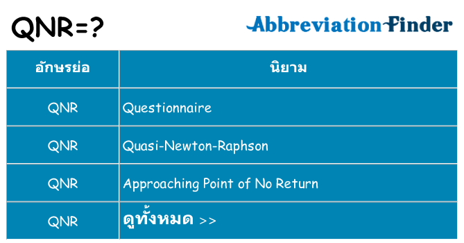 อะไรไม่ qnr ถึง