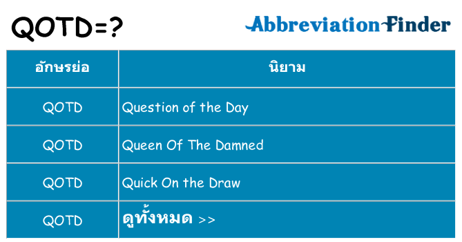 อะไรไม่ qotd ถึง