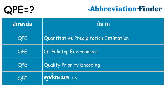 อะไรไม่ qpe ถึง
