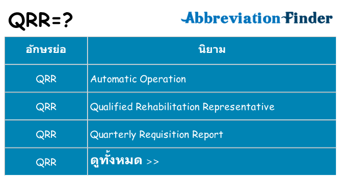 อะไรไม่ qrr ถึง
