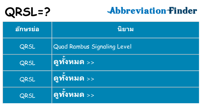 อะไรไม่ qrsl ถึง
