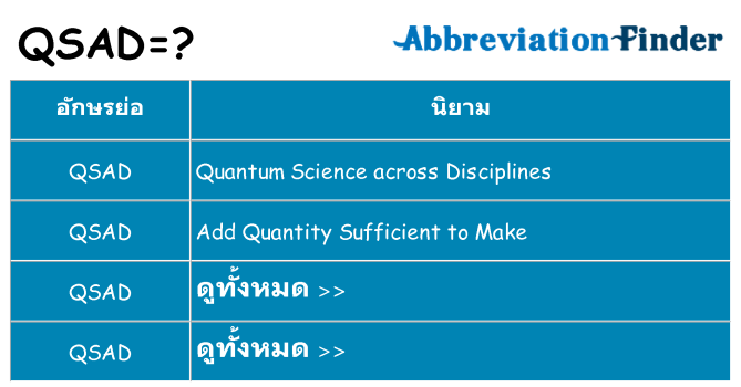 อะไรไม่ qsad ถึง
