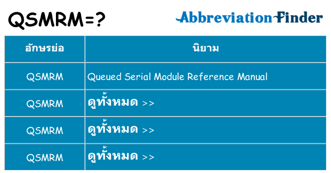 อะไรไม่ qsmrm ถึง
