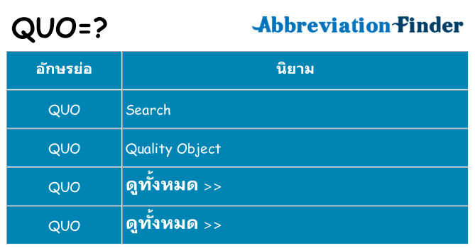 อะไรไม่ quo ถึง