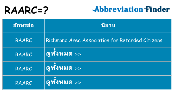 อะไรไม่ raarc ถึง