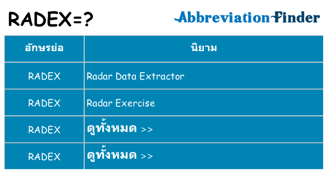 อะไรไม่ radex ถึง