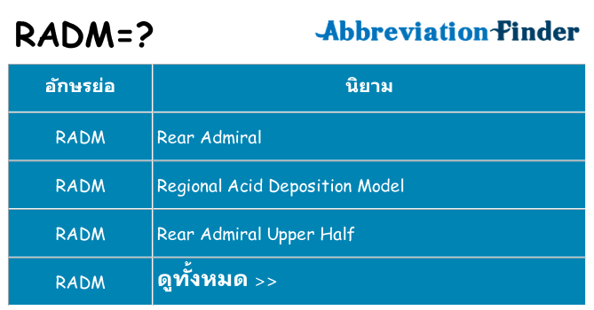 อะไรไม่ radm ถึง