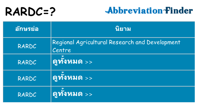 อะไรไม่ rardc ถึง