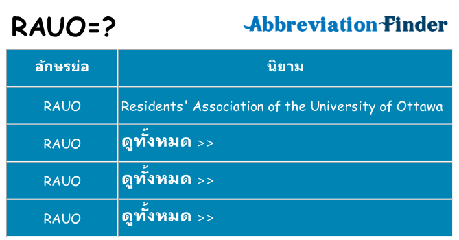 อะไรไม่ rauo ถึง