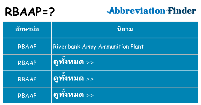 อะไรไม่ rbaap ถึง