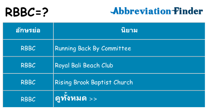 อะไรไม่ rbbc ถึง