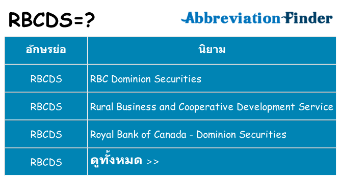 อะไรไม่ rbcds ถึง
