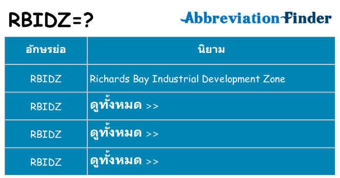อะไรไม่ rbidz ถึง
