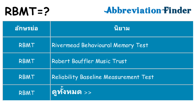 อะไรไม่ rbmt ถึง