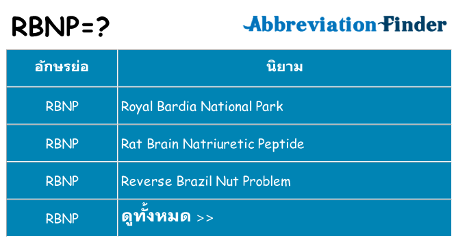 อะไรไม่ rbnp ถึง