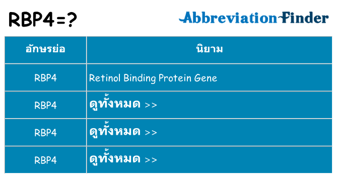 อะไรไม่ rbp4 ถึง