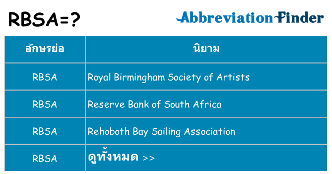 อะไรไม่ rbsa ถึง